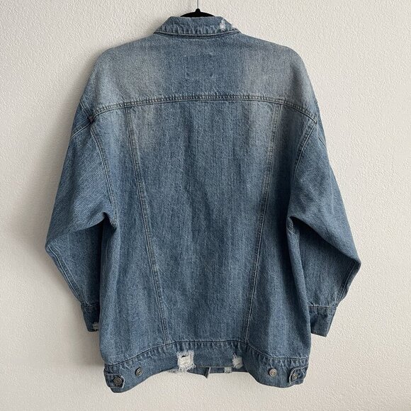 Love Tree Oversized Distressed Denim Jacket - Picture 4 of 4
